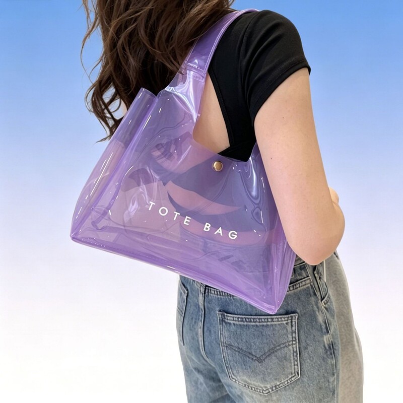 Korean Style Fashion Jelly Bag Tote Bag Transparent Plastic Bag High-End Women's Shoulder Bag Pvc Laser Handbag Korean Style Fashion Jelly Bag Tote Bag Transparent Plastic Bag High-End Women's Shoulder Bag Pvc Laser Handbag