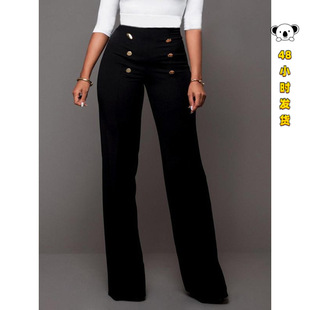 M 71840 Solid button casual flare pants ��ɫ�~�����e΢���Lѝ