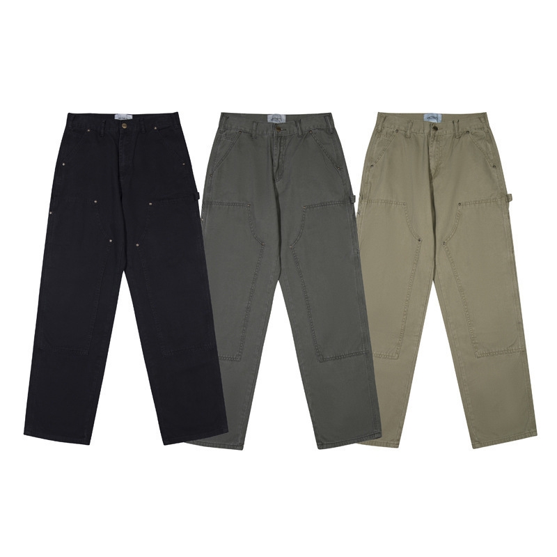 Cross-Border Carhalo Cargo Pants B Men's and Women's Heavy Logging Workers Washed Distressed Canvas Straight Long Pants