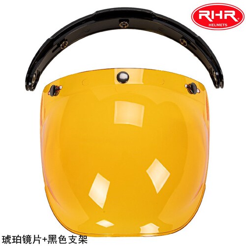 Bubble mirror motorcycle helmet three-button retro Harley helmet lens bubble shield