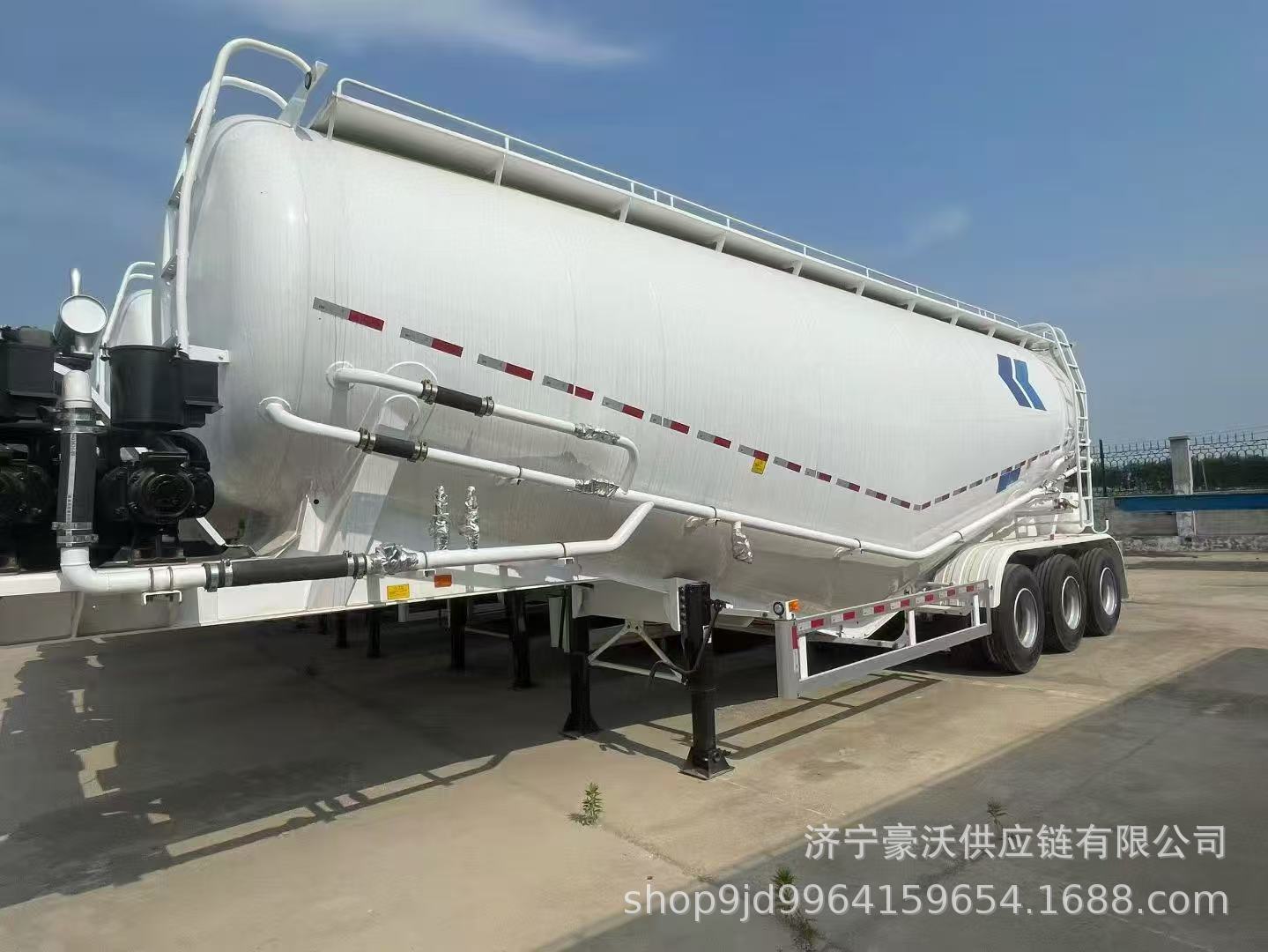 Cross-Border 60-Cubic-Meter Lightweight Bulk Cement Tank Semi-Trailer Aluminum Alloy Powder Tank Coal Ash Tank Truck