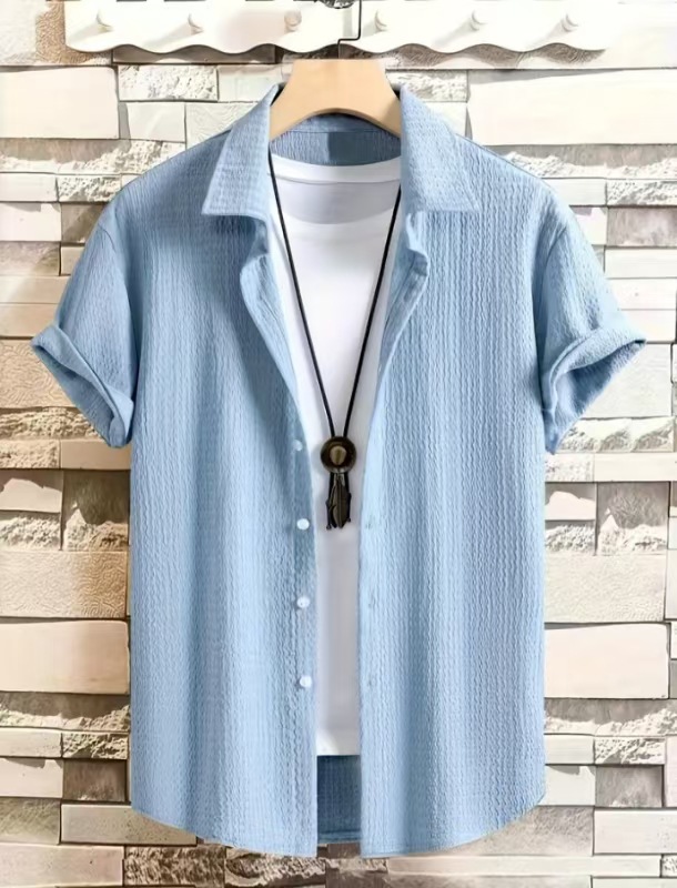 Holiday Leisure Wrinkle Men’s Short Sleeve Shirt