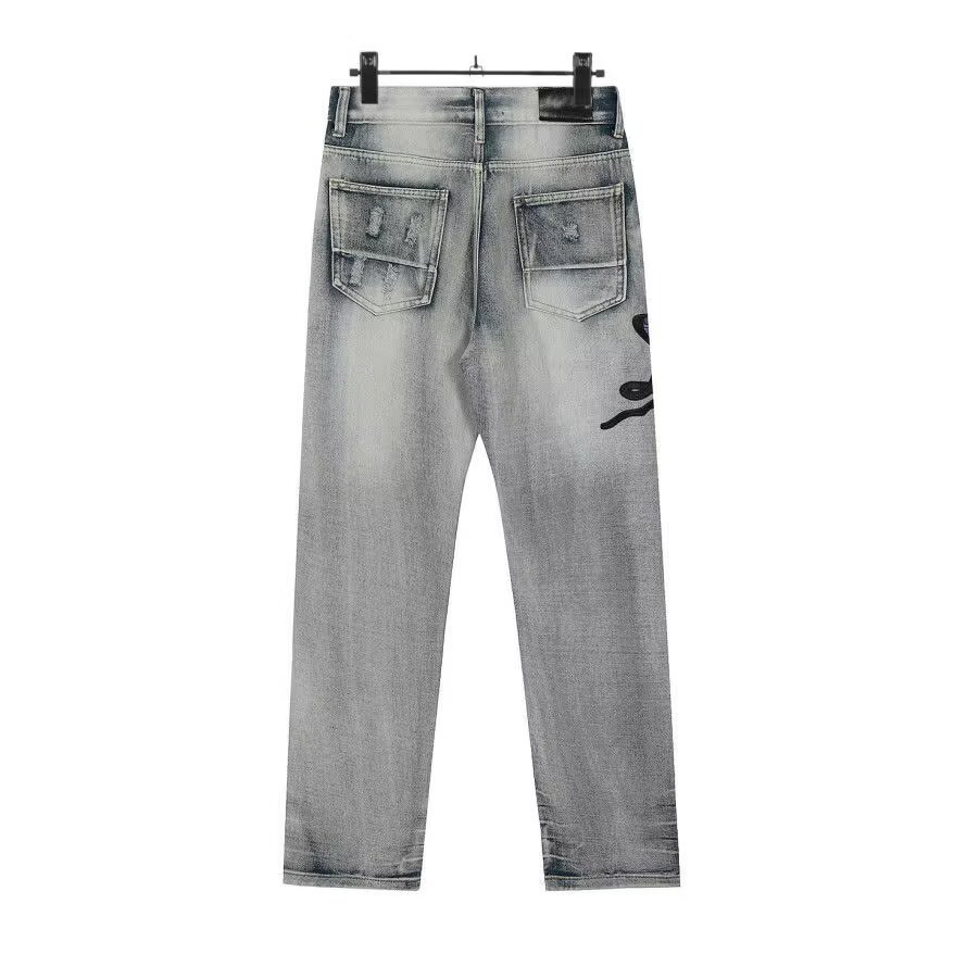 Embroidery Design Spring And Autumn New Trendy Letter Distressed Washed Cool Fashion Casual Straight Pants_mkmklike.com