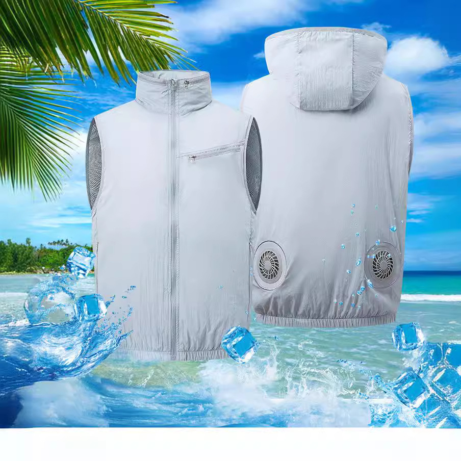 夏季新品制冷防晒空调服男户外降温风扇服背心工地防暑电焊工作服