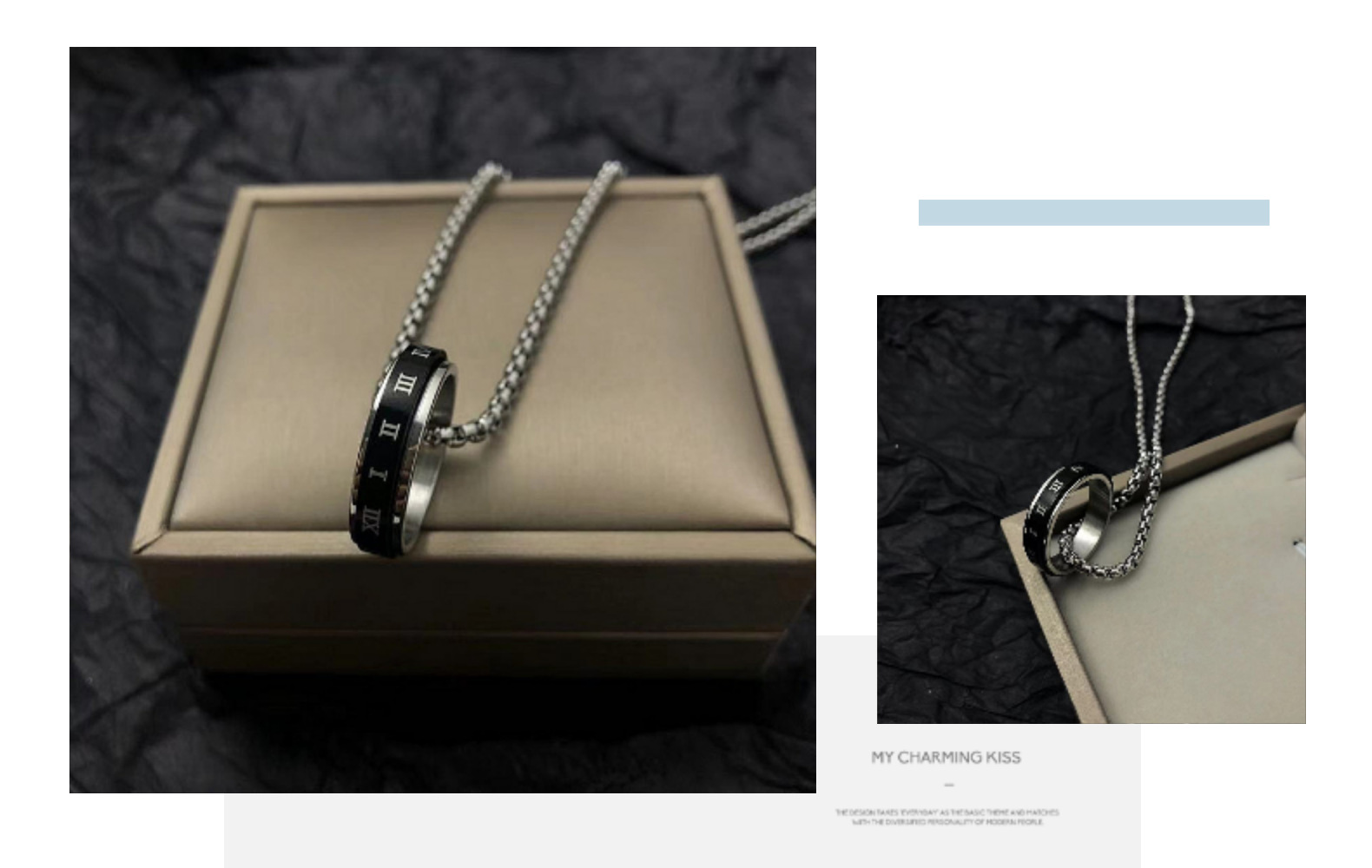 Collana con ciondolo digitale greco con anello stile Instagram per coppia di personalità hip-hop da uomo e da donna_voghion.com