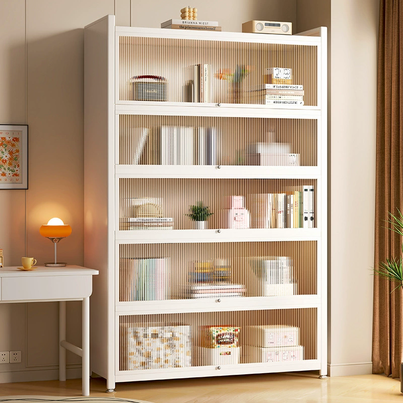 Стальной витринный шкаф, детская домашняя книжная полка, стеллаж для хранения, пылезащитный шкаф для хранения с зазорами, настенный напольный стеллаж для хранения книг