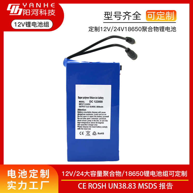 12v outdoor audio polymer lithium battery 10000mAh large capacity song machine 11.1VDC backup battery