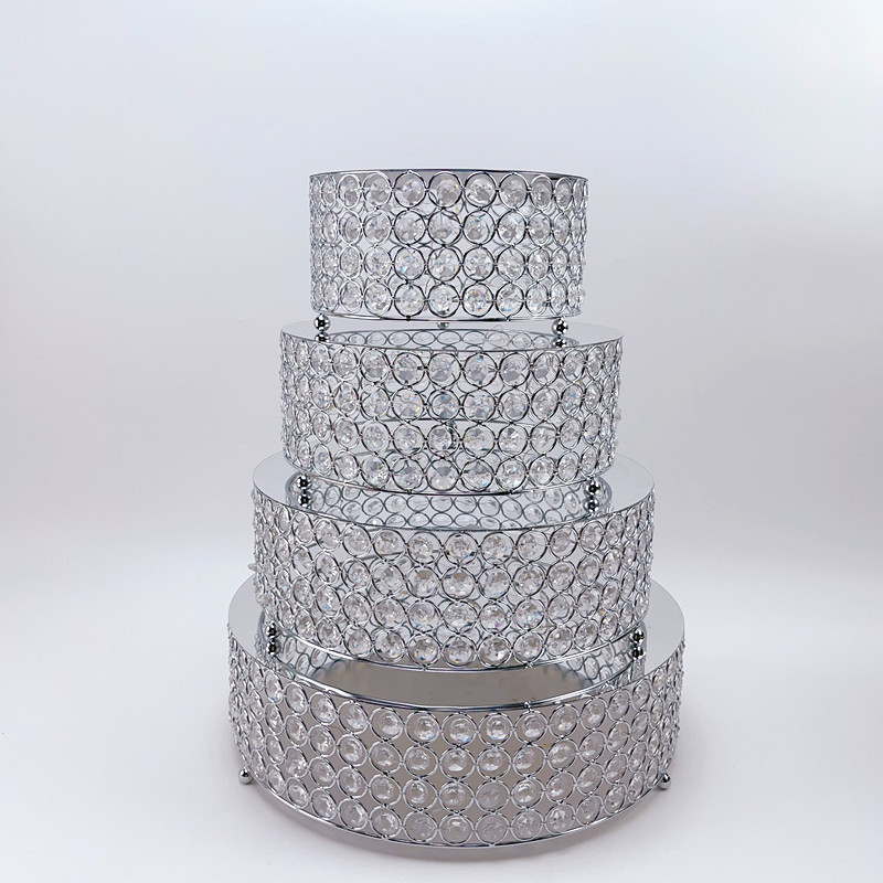 Ventas transfronterizas de cristal estante de pastel de boda postre estante de exhibición acrílico espejo pastel platos de refrigeración platos de frutas