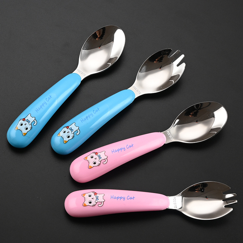 Children's cute spoon stainless steel for food for training