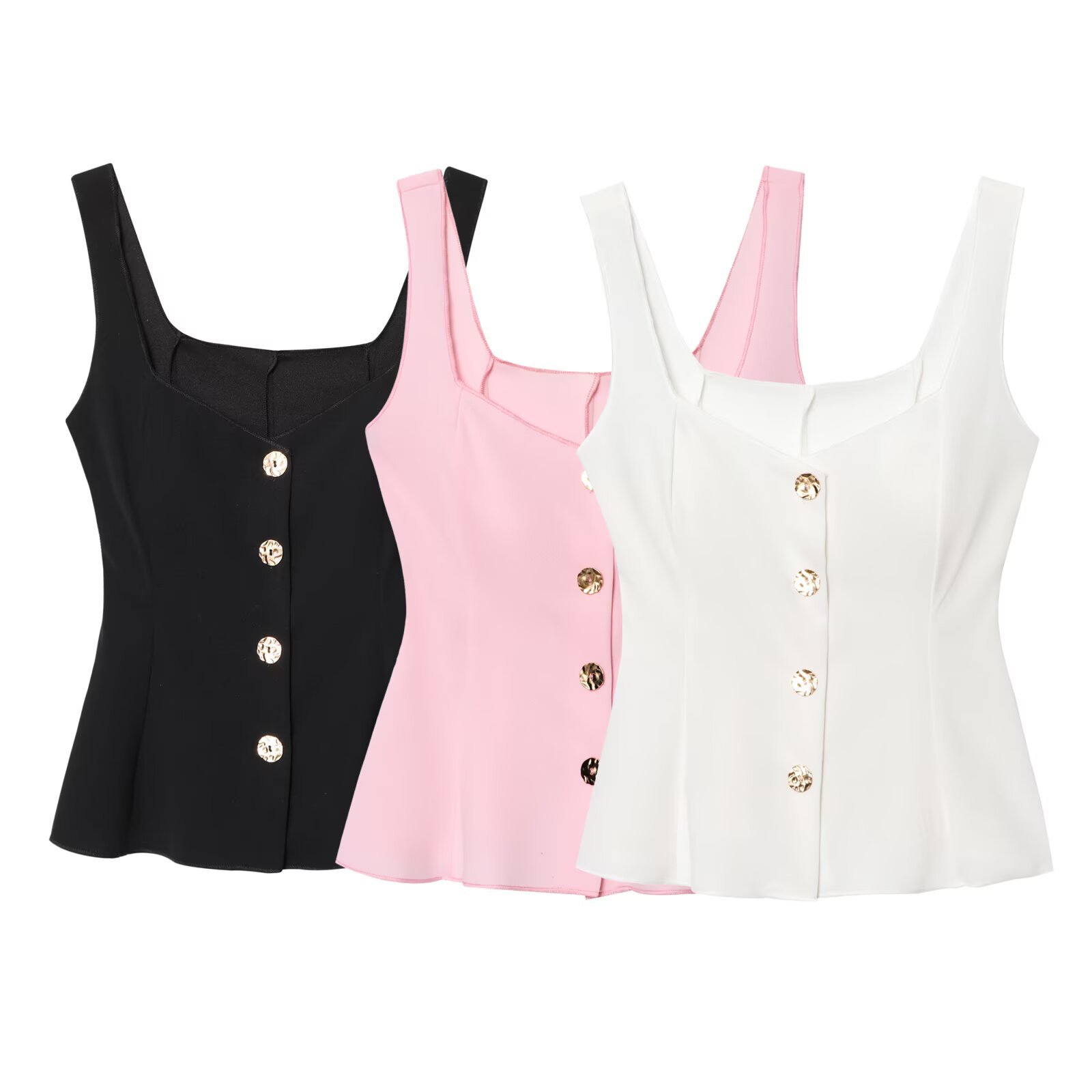 European And American Women's Clothing 2025 Summer New Fashion Short Skirt Hem Elastic Vest Top_ecoleips.com
