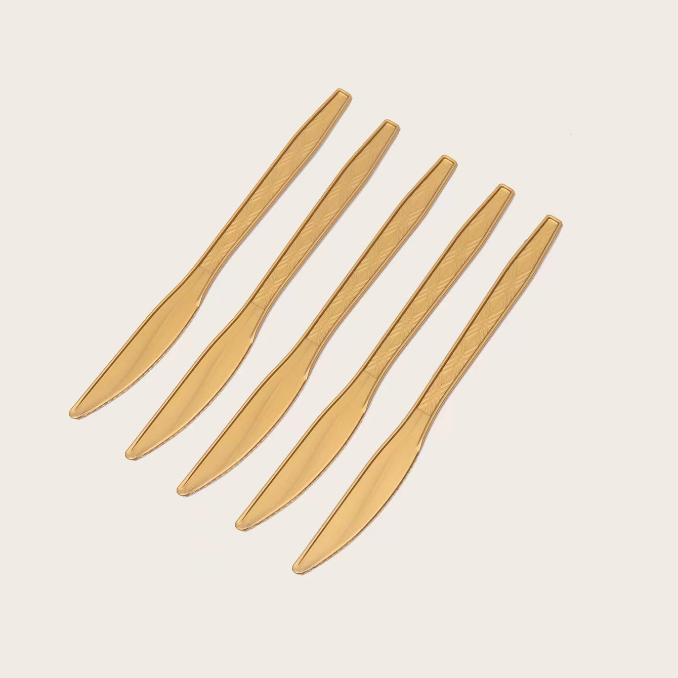 Vajilla de plástico desechable cuchillo, tenedor y cuchara metal color fruta Western Steak Pizza vajilla especial traje combinación