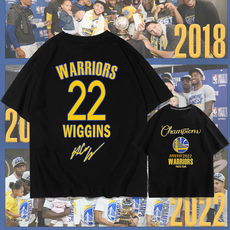 Warriors Wikins won the championship No. 22 Short-sleeved T-shirt men's and women's fashionable loose cotton basketball half-sleeve training clothes top Warriors Wikins won the championship No. 22 Short-sleeved T-shirt men's and women's fashionable loose cotton basketball half-sleeve training clothes top