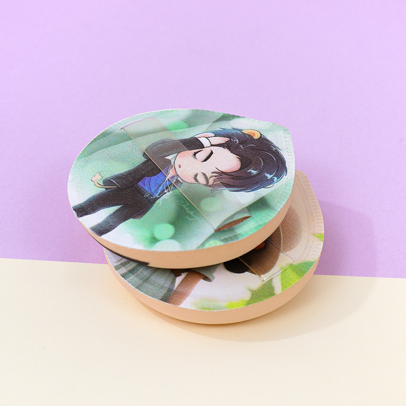 100 puntos de algodón de azúcar soplo Q bomba fábrica realista personalizado estilo lindo poliuretano maquillaje esponja impresión de cojín de aire