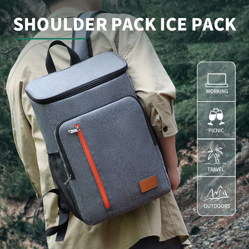 Bolsa de picnic al aire libre, mochila de alta capacidad, paquete de aislamiento térmico de aluminio, bolsa de hielo, bolsa de almuerzo de campamento de montaña, bolsa
