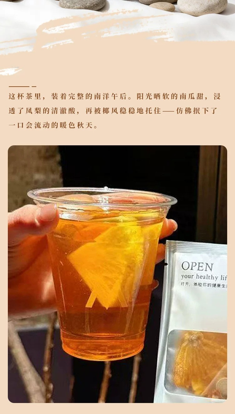 Pumpkin Pineapple Herbal Tea 140g Cold Brewed Sugar Free Summer Fruit Tea overview