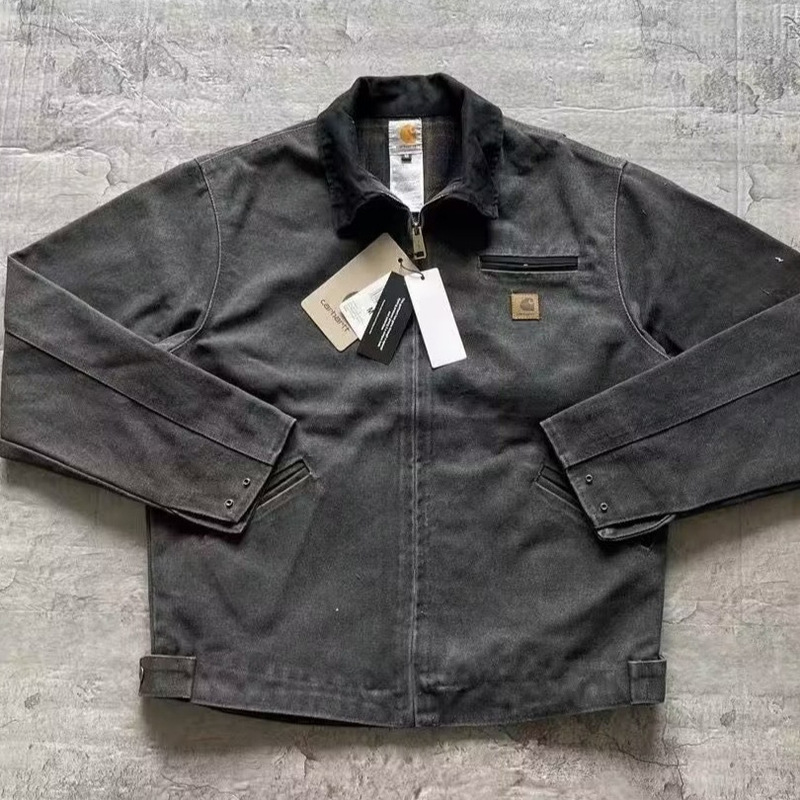 Cross-border foreign trade Carhartt J97 graphite washed denim Detroit jacket, vintage color-blocking classic workwear coat Cross-border foreign trade Carhartt J97 graphite washed denim Detroit jacket, vintage color-blocking classic workwear coat