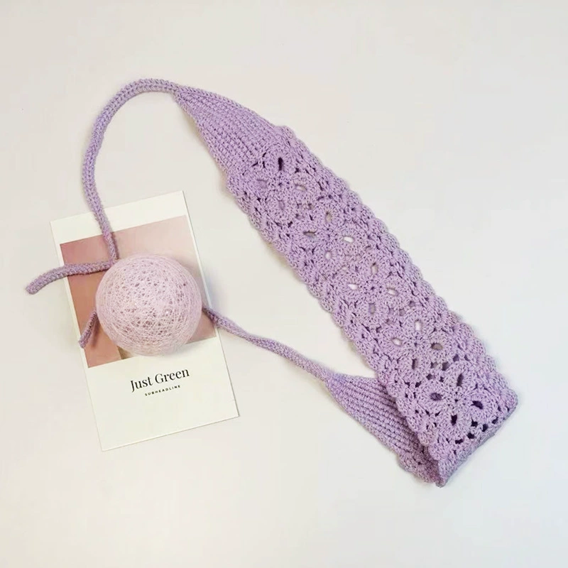 Этническая Crochet повязка на голову, тканое украшение для волос, регулируемая, яркий бохо-стиль
