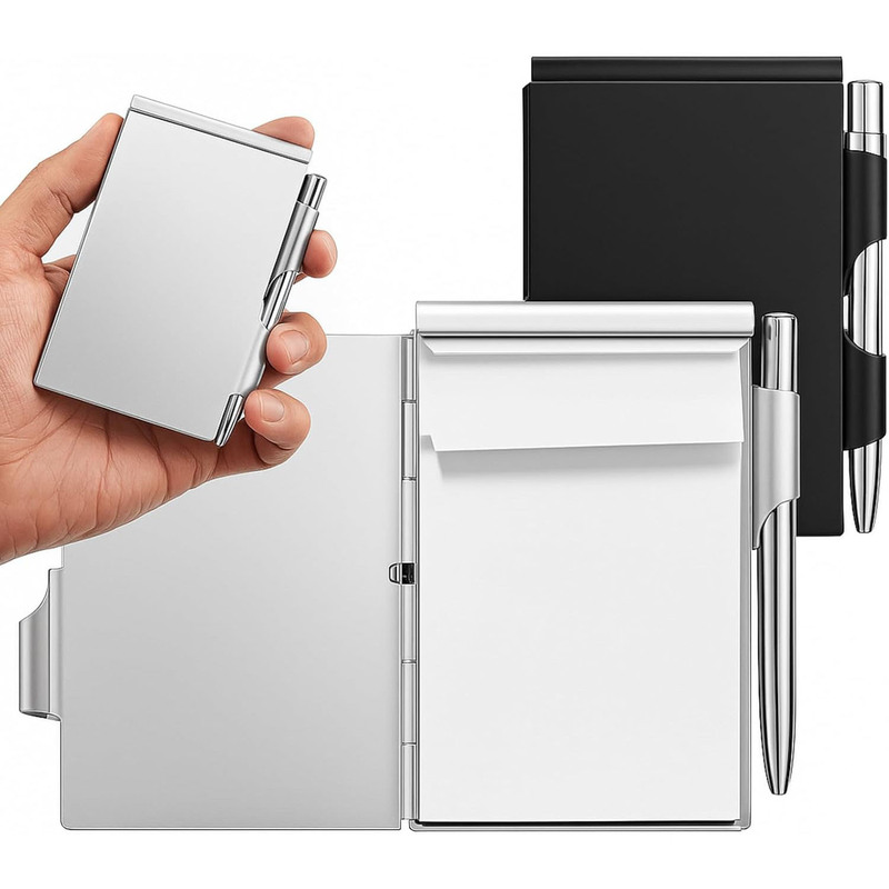 Amazon's Best-Selling Aluminum Alloy Card Box with Pen, Tearable, Fashionable and Convenient Creative Notebook, Portable Draft Amazon's Best-Selling Aluminum Alloy Card Box with Pen, Tearable, Fashionable and Convenient Creative Notebook, Portable Draft