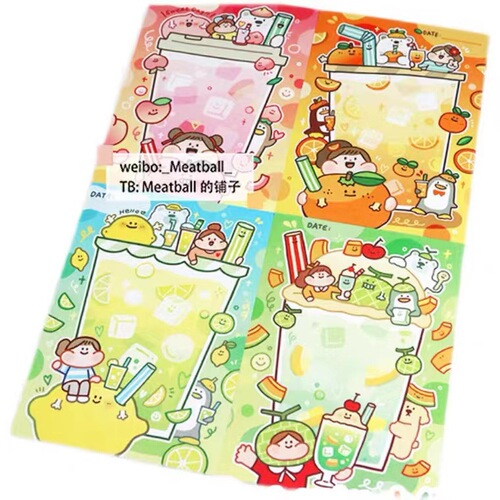 The Complete Collection of Meatball Sticky Notes - Original Alien Shaped Sticky Notes with a Writable Fruit Series Cartoon Material