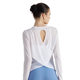 Thin Long-Sleeved Loose Breathable Yoga Blouse with Hollow Back and Cross Hem Yoga Wear Summer Round Neck Fitness Top