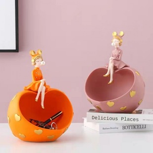 Love Bubble Girl Entrance Key Storage Ornaments Creative Living Room TV Cabinet Home Decoration Housewarming Ceremony