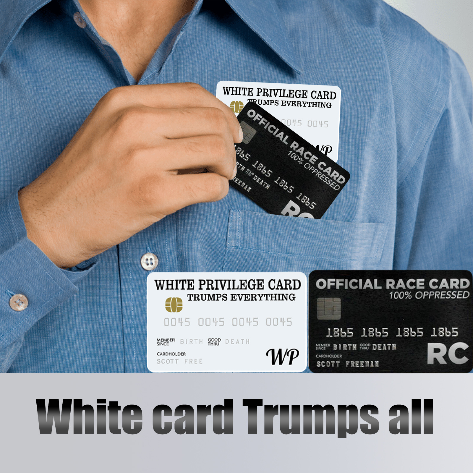 White Privilege Card Credit Card Trumps Everything特权卡