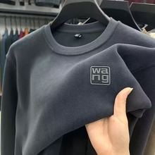 双面加厚摇粒绒冬季时尚加绒保暖上衣男士纯色休闲圆领抓绒卫衣潮