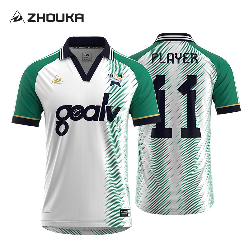 New Summer Football Uniforms Sublimation Breathable Quick-Drying Football Jerseys Outdoor Sports V-Neck Polo Shirts Custom Men