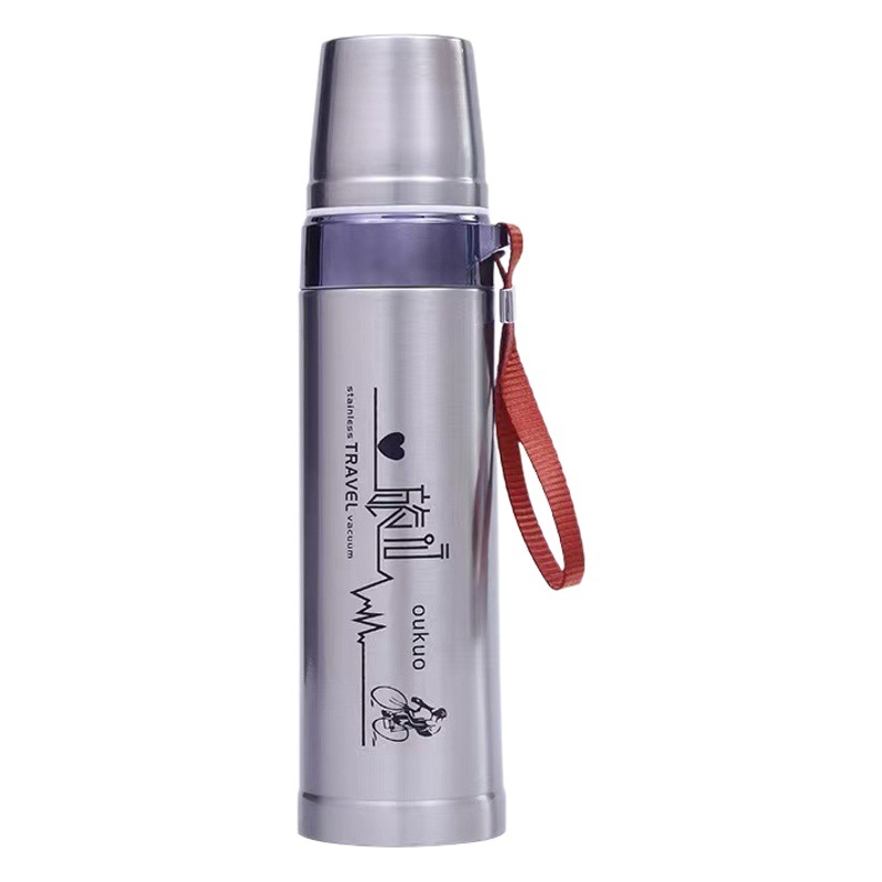Sudeste de Asia popular hierro clavo bala vacío termo taza gran capacidad portátil al aire libre taza de agua hervidor regalo impresión