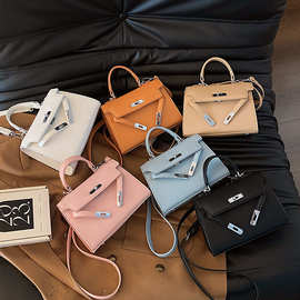 跨境简约凯莉包女包新款潮搭这个大容量小方包通勤洋气单肩斜挎包