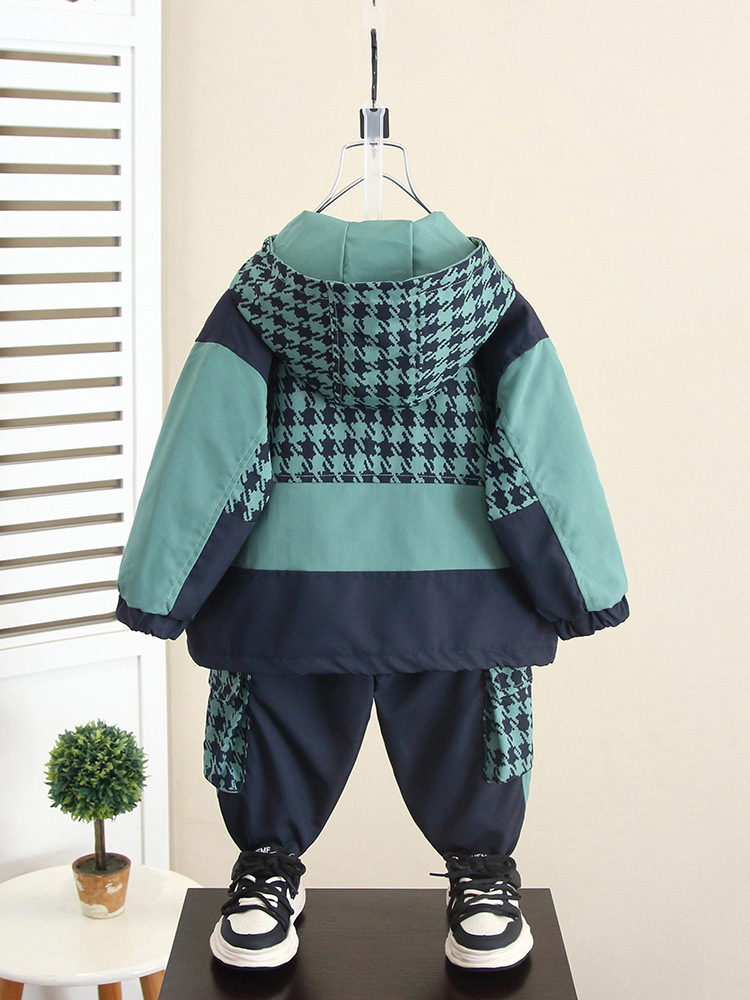6204 traje de chaqueta para niño 2025 primavera y otoño nuevo estilo ropa para niños abrigo de otoño mono para bebé de dos piezas