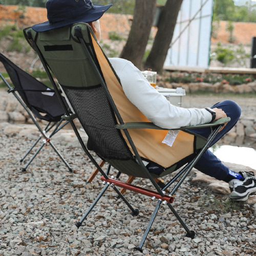 Outdoor aluminum alloy moon chair, fishing chair, back chair, picnic folding chair, camping stool, beach chair, luxury bold style