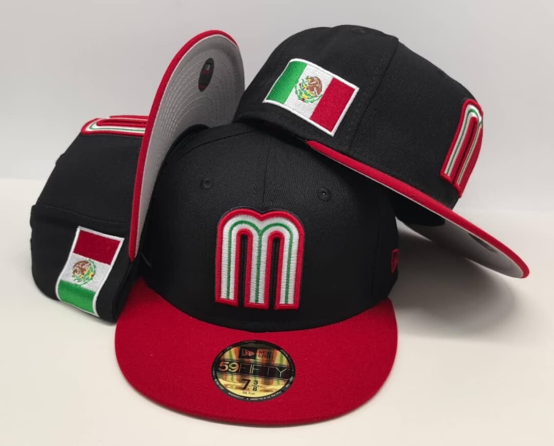 Suministro directo de fábrica Equipo nacional mexicano Bordado de viento logotipo de coche gorra de béisbol letra mMéxico estilo mexicano