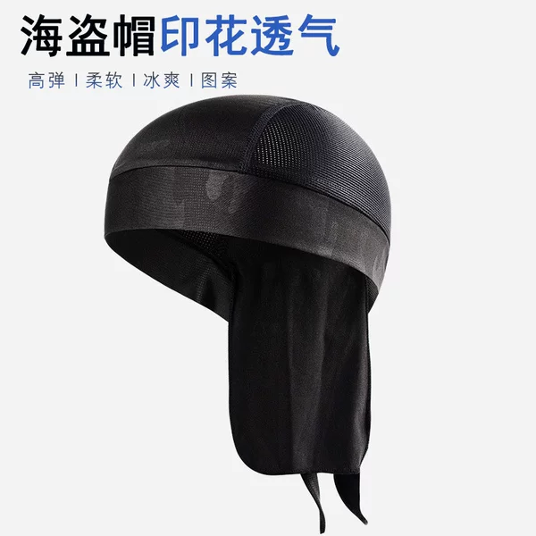 New Printed Pirate Hat Quick-drying Sport Turban Moisture-wicking Breathable Sun-proof Headgear Pirate Turban Cap