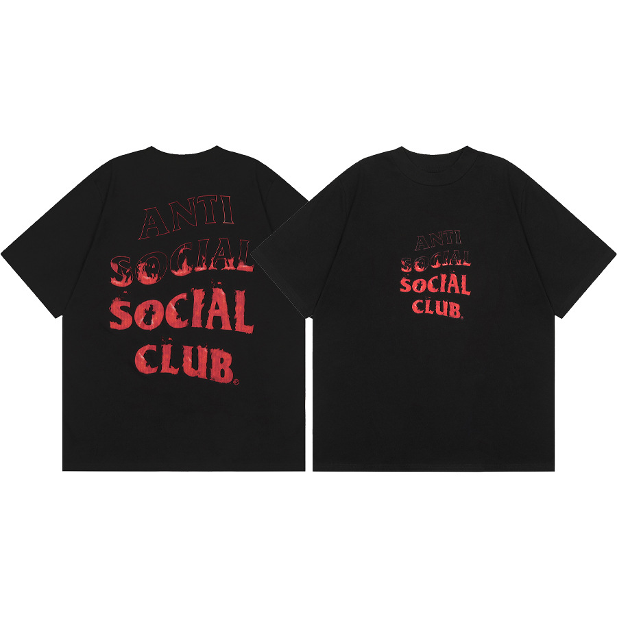 Versión correcta ASSC Club de dibujos animados relámpago impresión conjunta cuello redondo de los hombres Jersey pareja manga corta Camiseta moda