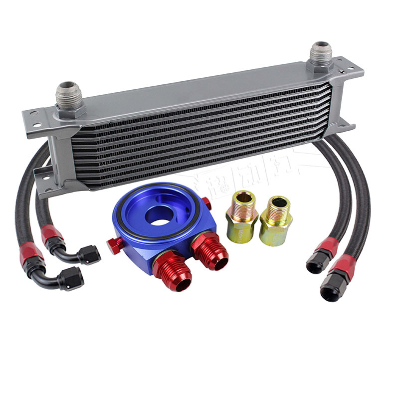 British-Style 10-Row 25-Row Oil Cooler An10 Engine Oil Cooler Oil Cooler with Upward Angle Oil Pan