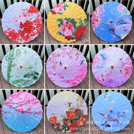 古风装饰防水绸布油纸伞批发工艺伞舞蹈古装旗袍走秀吊顶手工花伞