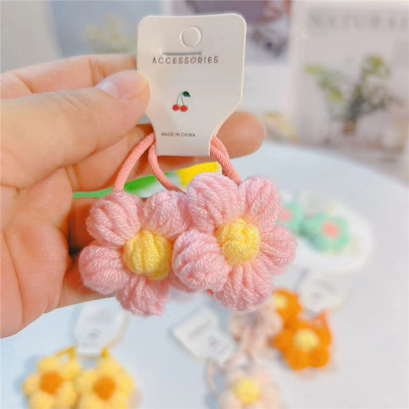 20g Weight Hair Tie Hair Accessories Type 1 Piece Quantity Street Occasion yarn Material Flower Pattern Women'S Gender Classic Style Style Classic Style Flower Yarn Hair Tie 2