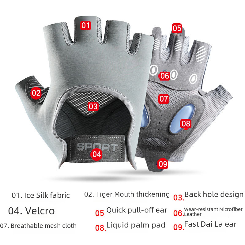 Fitness gloves women's half-finger equipment yoga breathable spinning cycling sports shockproof anti-skid A36-JSP_maomaolike.com