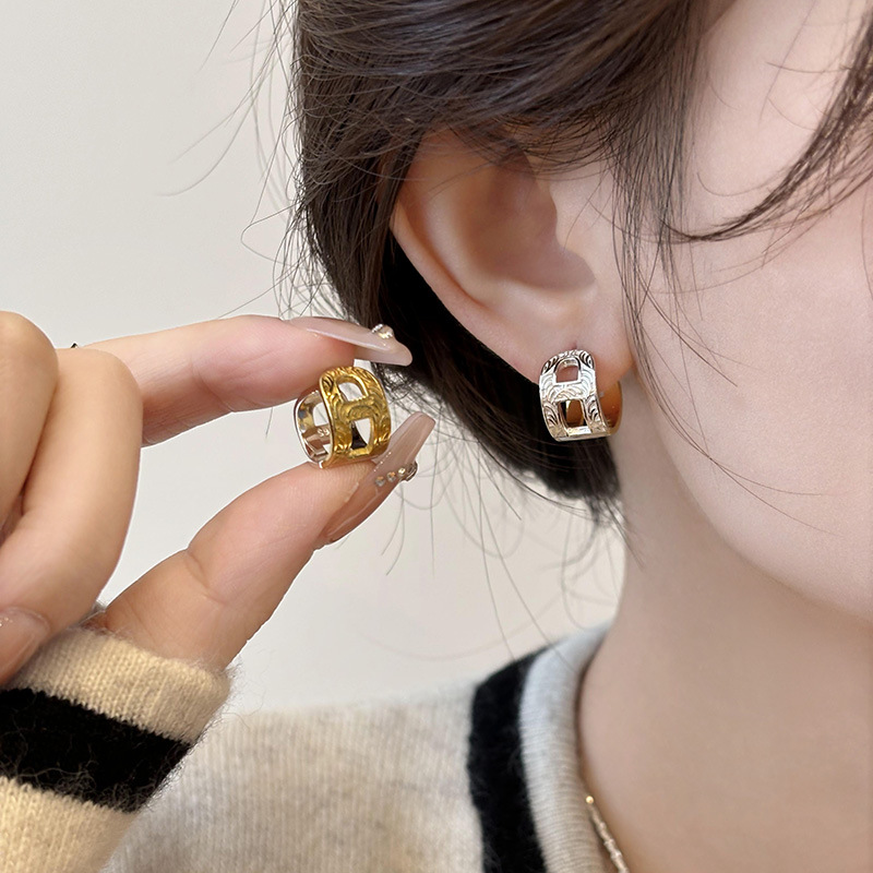 S pure silver Tang grass double-sided wearable color blocking for women, Japan South Korea, minimalist niche design,_voghion.com