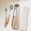 Tableware stainless steel, long set, handheld spoon, gift box, 4 piece set, wholesale