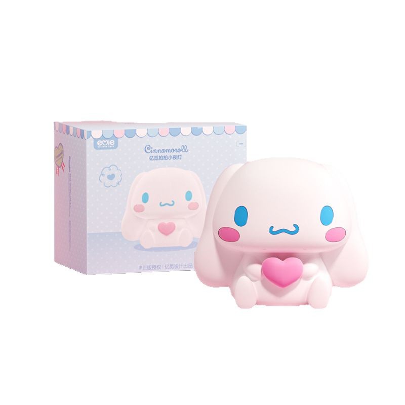 Yisai Yugui perro noche luz dormitorio Cama grande de orejas perro de silicona sueño Pat luz protección para los ojos lámpara de mesa de luz suave