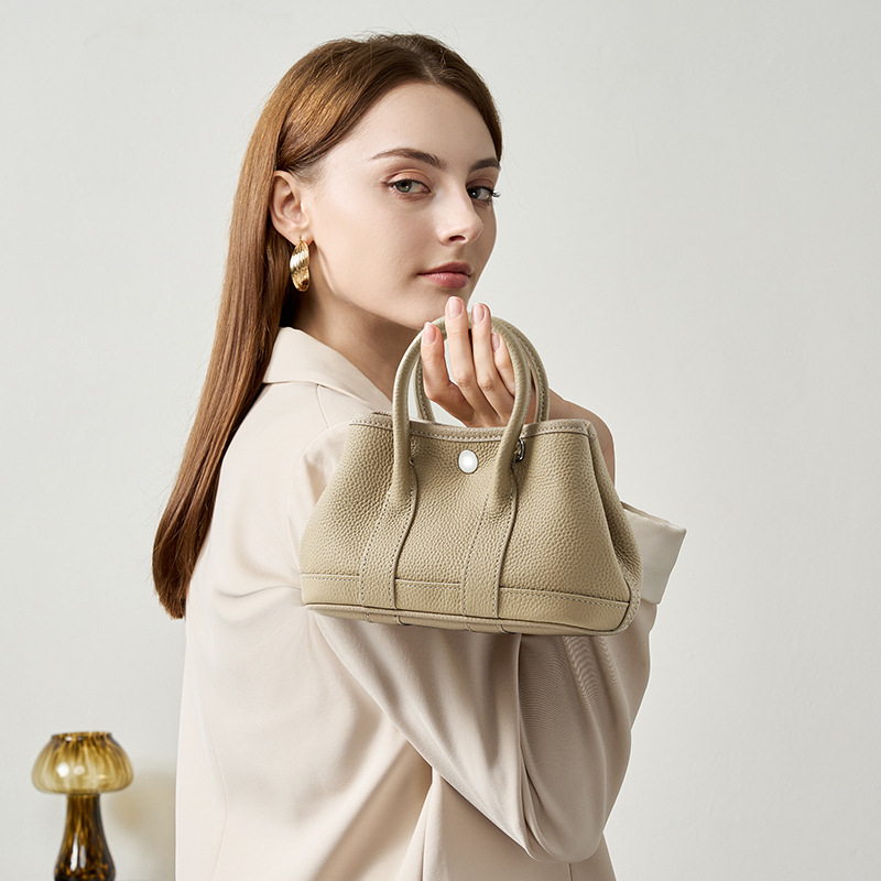 Garden Bag Mini Genuine Leather Shoulder Crossbody Bag For Women Niche Luxury Office Handbag - Thumbnail 3