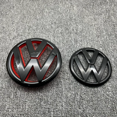 Black Car Logo, Front and – Car logo - golf6-front-and-rear-markings-red-background-and-bright-black