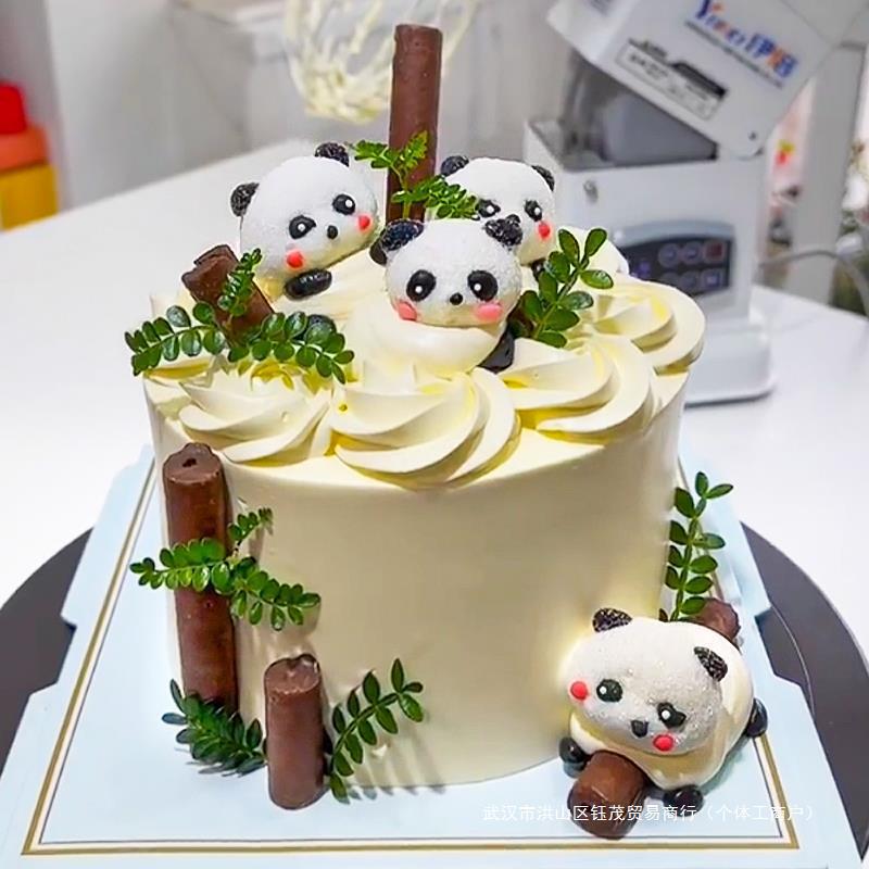 パンダマシュマロケーキデコレーションリトルイエローアヒル横たわっているアヒルウサギ漫画動物ソフトキャンディムースデザートオーナメント|undefined