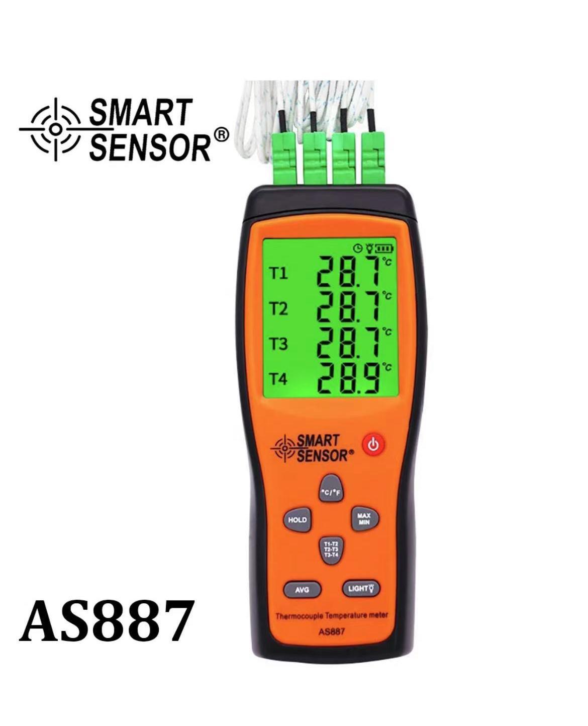 希玛AS887四通道测温仪厂价批发K型热电偶温度计接触式工业测温表