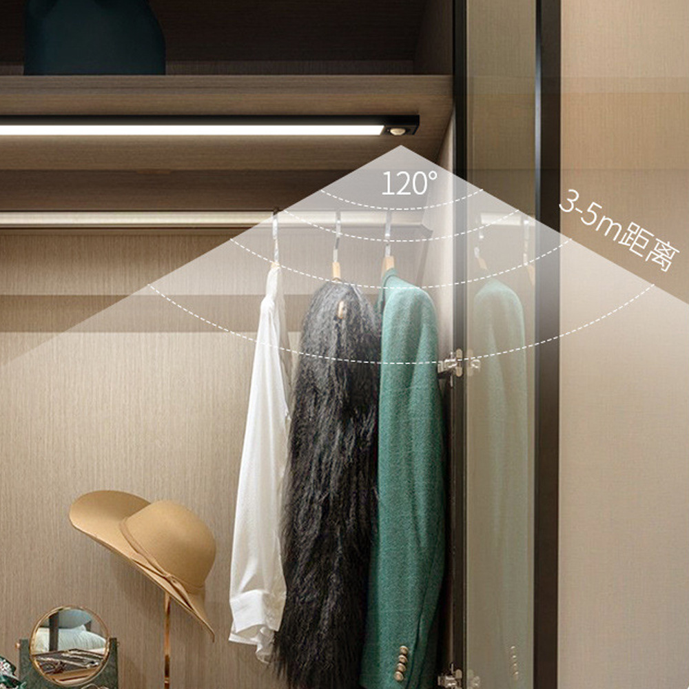 Luz del sensor del cuerpo humano sala de estar de carga inteligente con autoadhesivo LED noche luz dormitorio tira incrustado luz del gabinete