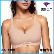 跨境亚马逊爆款定制 欧美大码薄款无钢圈无痕文胸日常舒适内衣bra