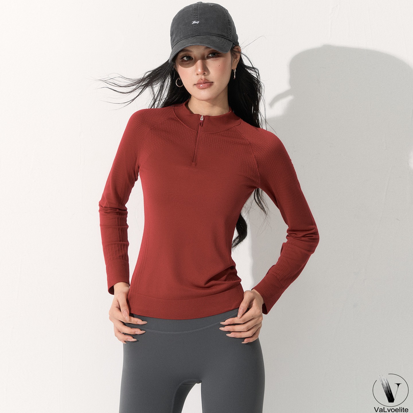 New Autumn and Winter Sports Tops for Women, Outdoor Running Fitness Clothes, Pilates Training Clothes, Half-Zip Yoga Clothes, Long Sleeves