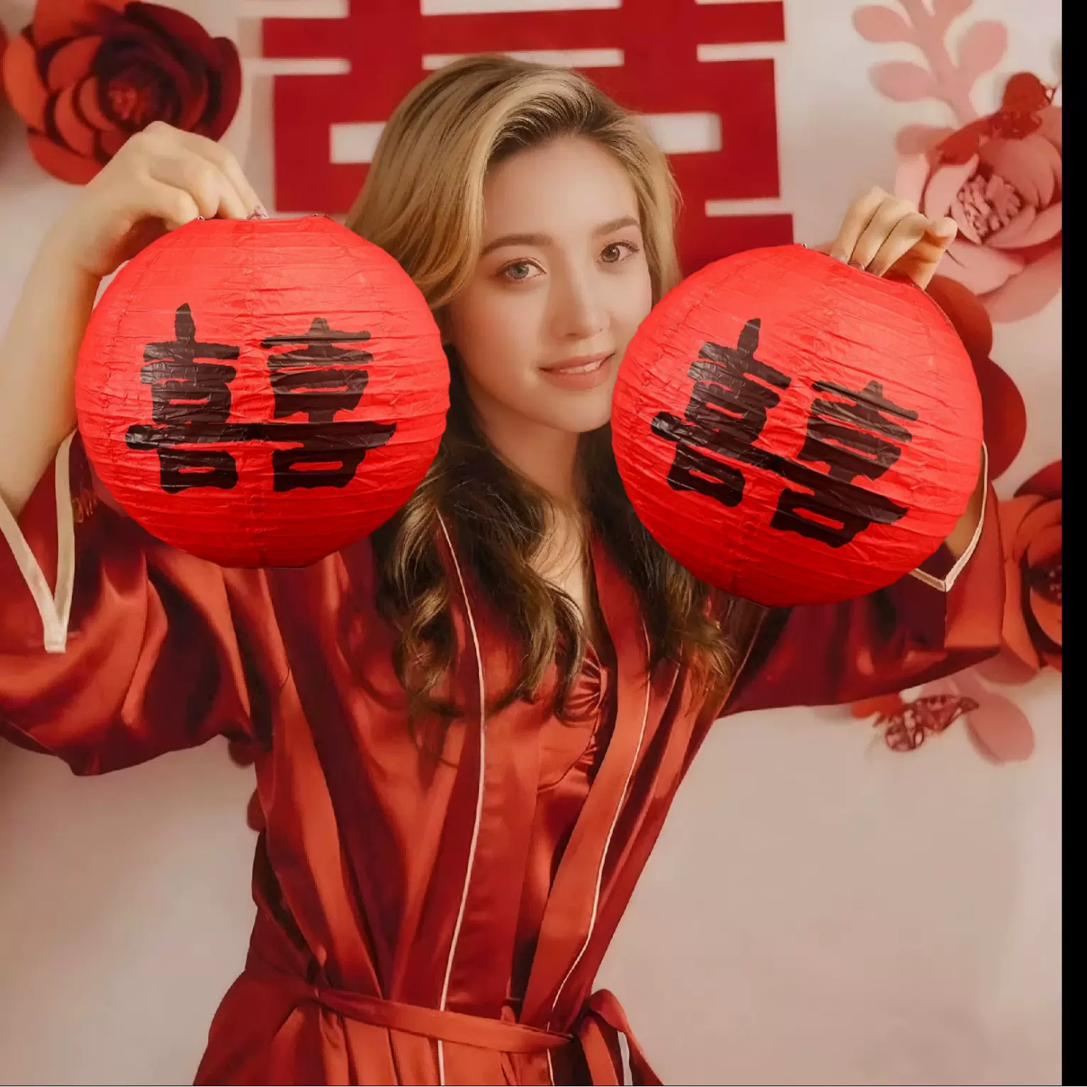 婚房布置套喜字灯笼结婚拍照道具订婚礼布置用品大全结婚装饰摆件